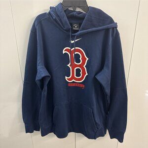NIKE MLB Boston Red Sox Baseball Dri-Fit Pullover Hoodie Size Large Blue   (G2)